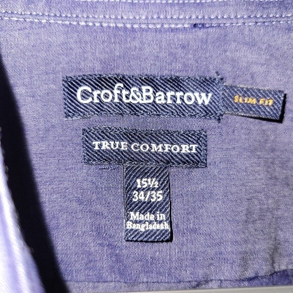 Croft & Barrow True Comfort Slim Fit Blue Shirt - Picture 3 of 9
